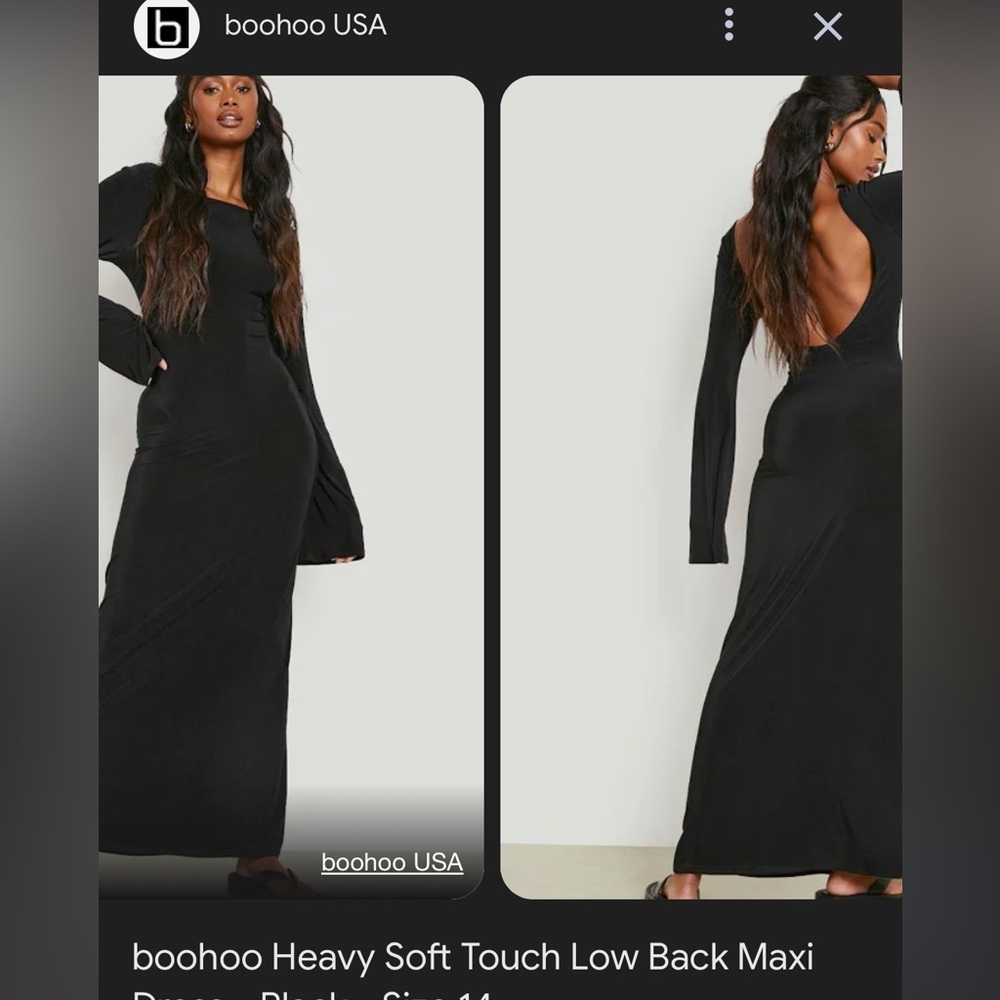 Boohoo women’s low back dress
